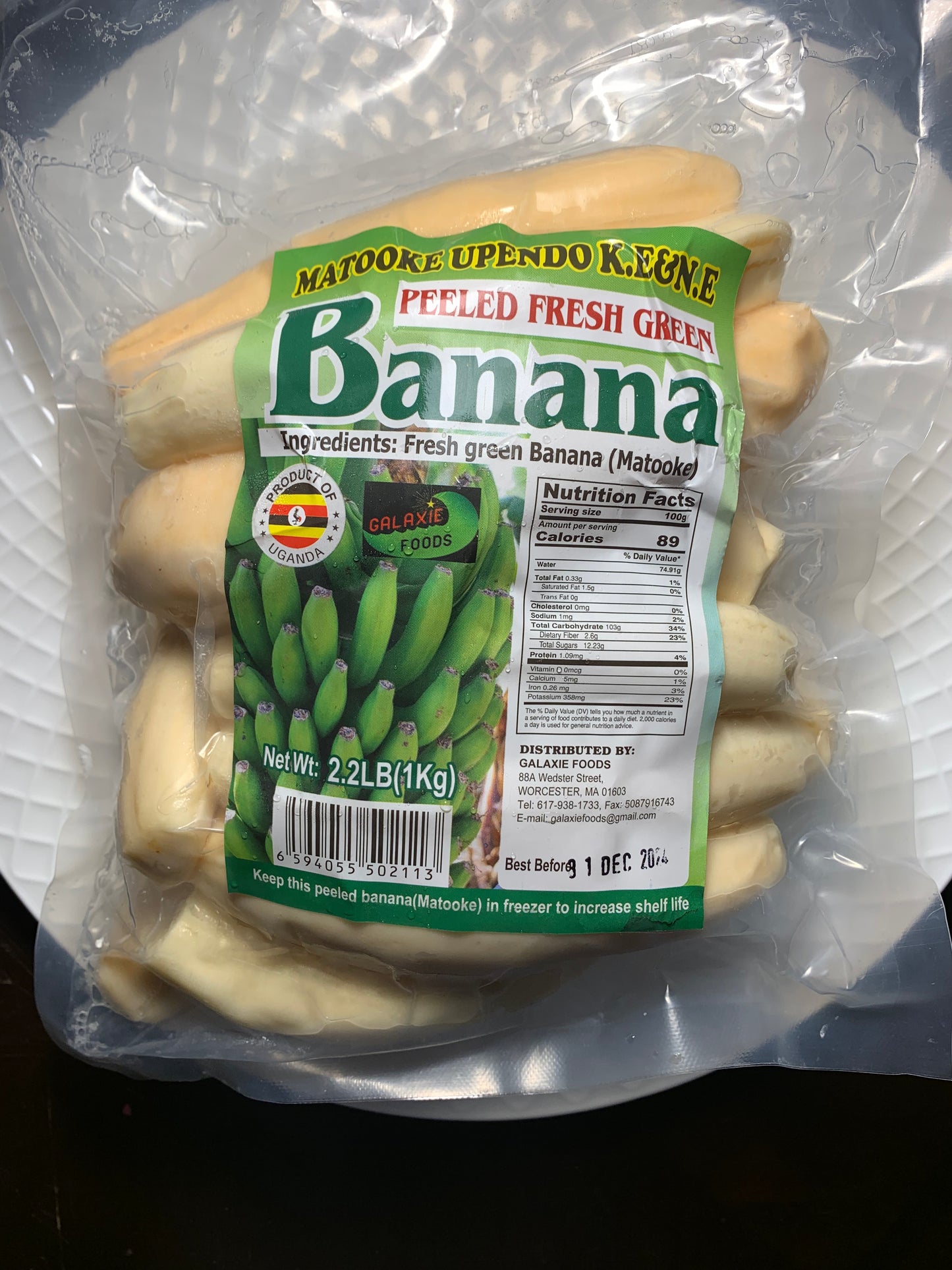 Original Matooke- Ugandan Peeled Green Bananas